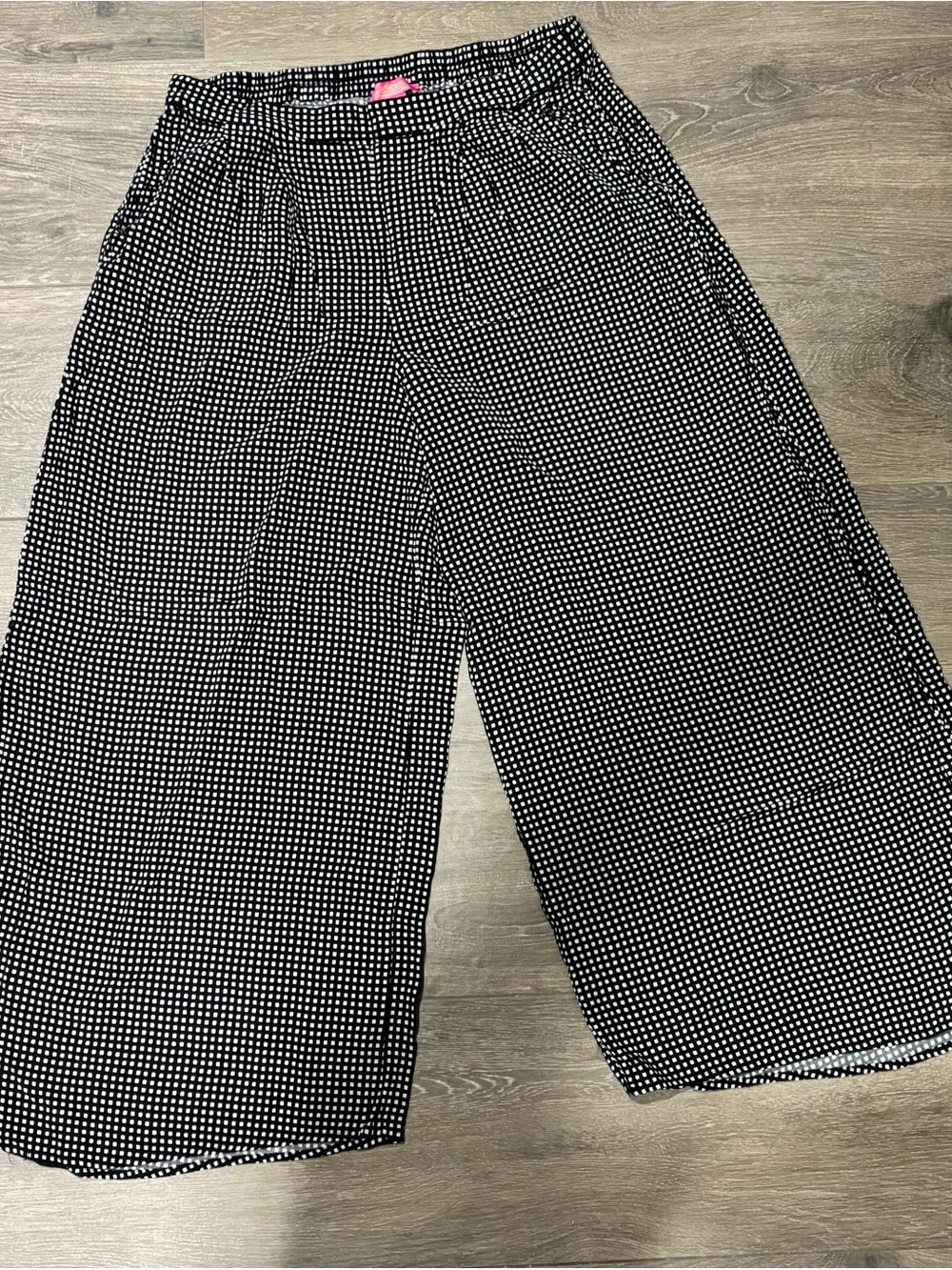 Catherine Malandrino Black and White Patterned Wide Leg Pants